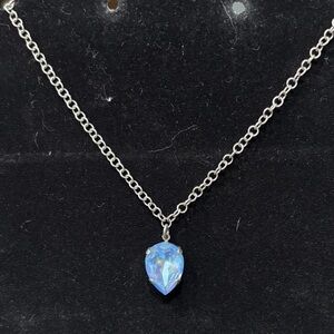 Sabika Silver Necklace with Blue Teardrop Pendant